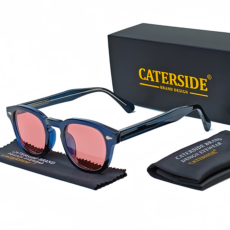 CATERSIDE, gafas de sol redondas Retro para hombre, gafas de sol Punk con Pin de ácido propiedónico, gafas de sol de lujo para mujer, gafas deportivas de ocio para UV400