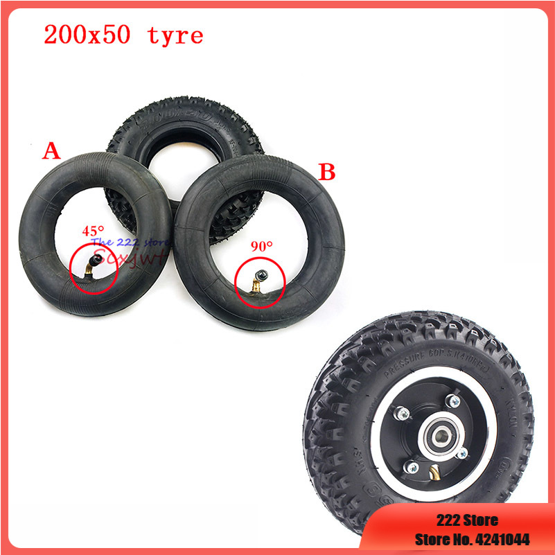 8&quot; Electric Scooter Tyre tube With Wheel Hub Scooter 200x50 Tyre Inflation Electric Vehicle Aluminium Alloy Wheel Pneumatic Tire