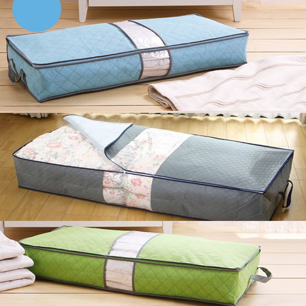 3 farver soveværelse arrangør under sengen 86*39*12cm 90l under sengen opbevaringspose kasse grå til tøj tæpper