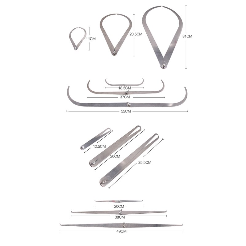 Keramische Remklauw Gebogen Buiten Remklauw Klem Rechte Been Inner Card Sculptuur Keramische Meten Aardewerk Tool 4-12Inch