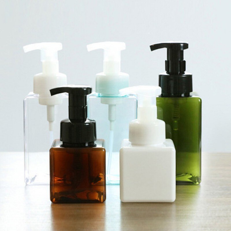 450ml Square Clear Foaming Bottle Liquid Soap Whipped Mousse Points Bottling Shampoo Lotion Shower Gel Foam Pump Bottles #