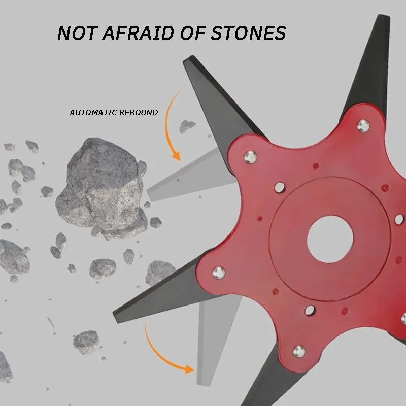Langlebiger 6-Klingen-Stahl-Mähkopf, verdickter Garten-Freischneider, Jätwerkzeug, Ersatzzubehör, 1 Stück für die effiziente Rasenpflege