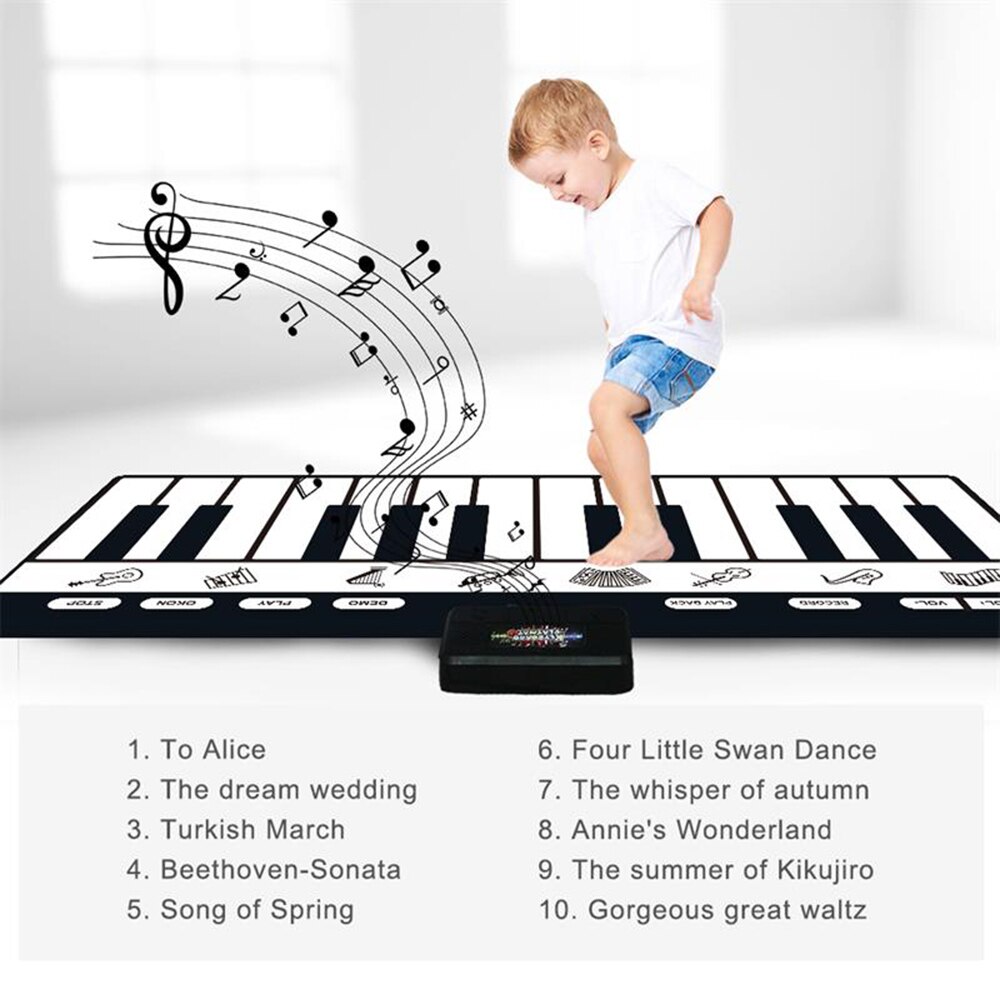 180*72Cm/70.86 * 28.34in Elektronische Musical Mat Tapijten Toetsenbord Piano Speelmat Muziekinstrument Educatief Speelgoed voor Kids