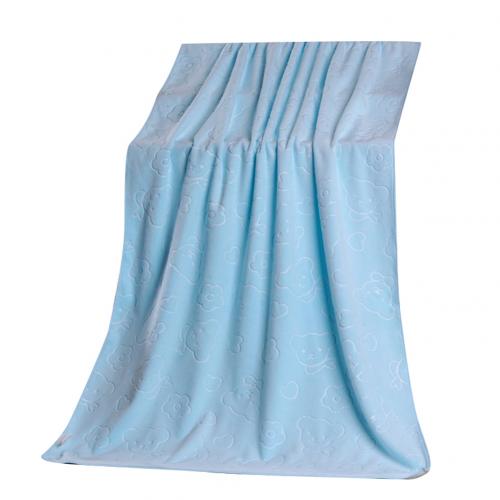 70x140cm microfiber bear comfortable soft absorbent shower bathtub beach towel blanket bath towel bathroom supplies: Light Blue