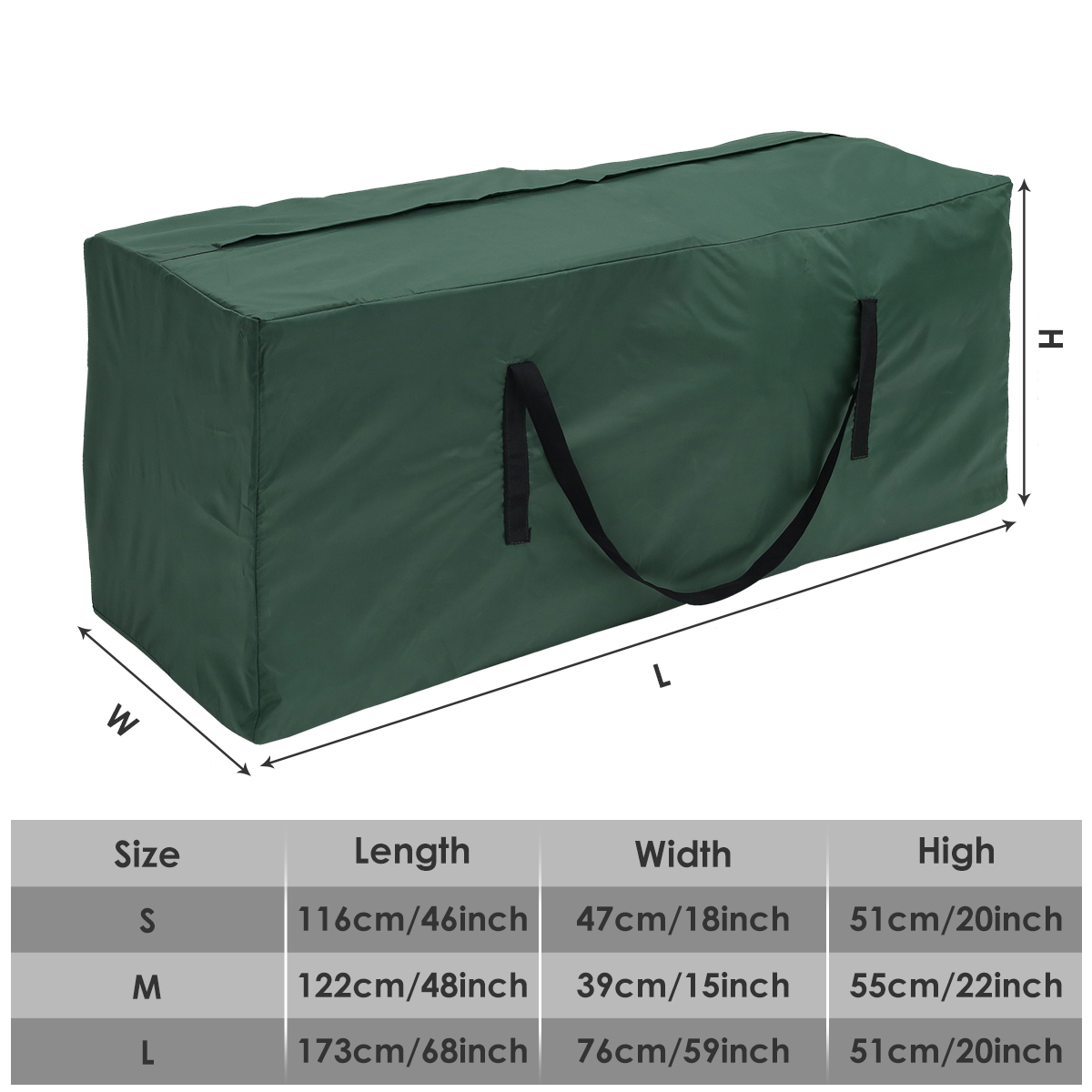 Kussen Opbergtas Grote Capaciteit Meubels Beschermhoes Buiten Tuin Waterdicht Stofdicht Kerstboom Organizer Nieuw: S / green