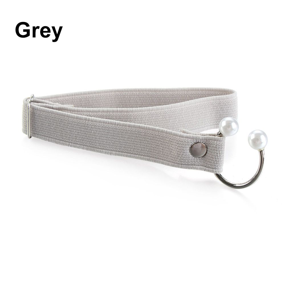 Correa elástica para zapatos de tacón alto para mujer, correa ajustable con perlas en forma de U, cordón elástico anticaída, accesorios para zapatos, 1 par: grey