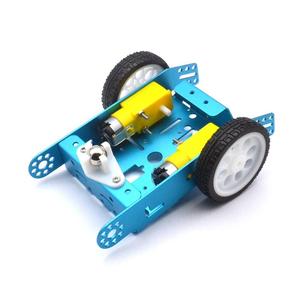 Aluminum Alloy Car Robot Car Intelligent Car Chassis Alloy Chassis 2-Wheel Car Diya30: Blue