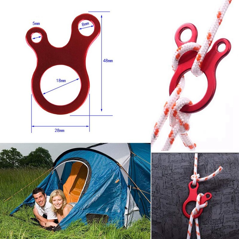 Tensor Paracord 40 uds, ajustador de línea Guyline, cordón de aluminio ultraligero fuerte, hebilla de viento, cuerda con gancho, mosquetón, figura Faste