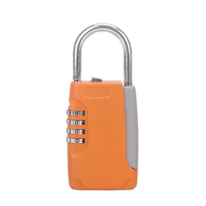 Portable Mini Password Key Safe Box Hidden Key Case 4-Digital Password Simulation Security Key Boxes Hold 4 Keys Storage Box: Orange