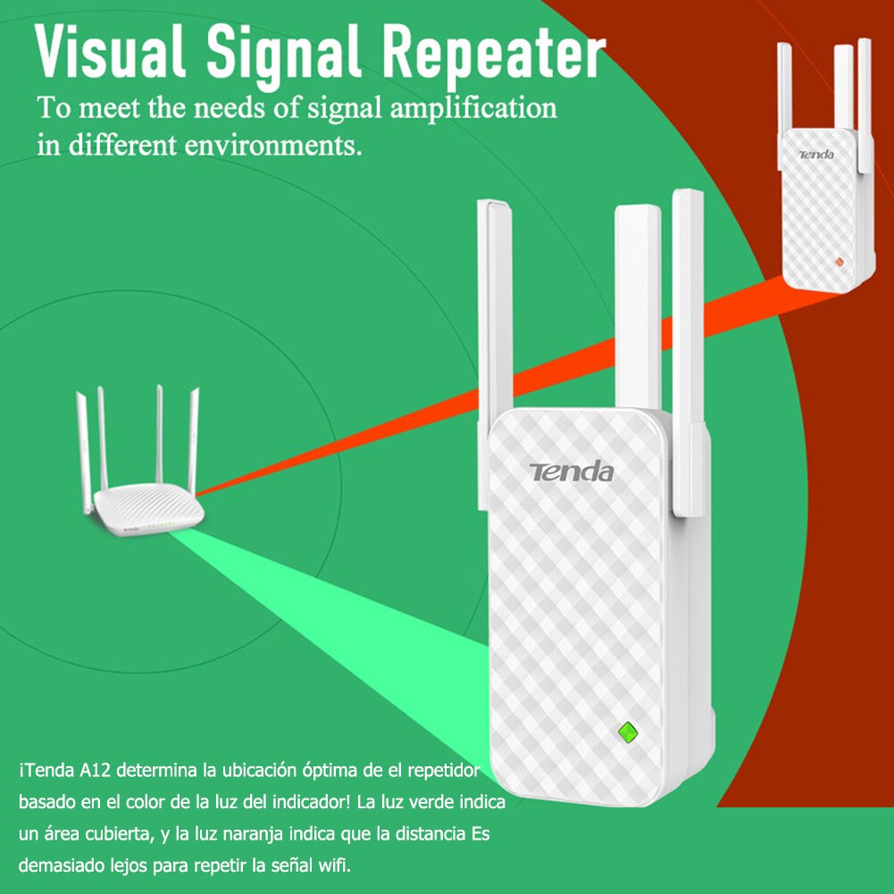 Tenda A12 300Mbps Wireless WIFI Repeater Range Extender Signal Booster 3 Antenna Full house cover High compatible with router