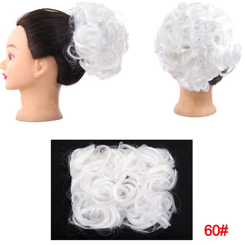 DIANQI synthetische haar elastische gummiband lockige chignon Netz mit zwei kunststoff kämme hochsteckfrisur abdeckung haar brötchen afro chignon für frauen: 60