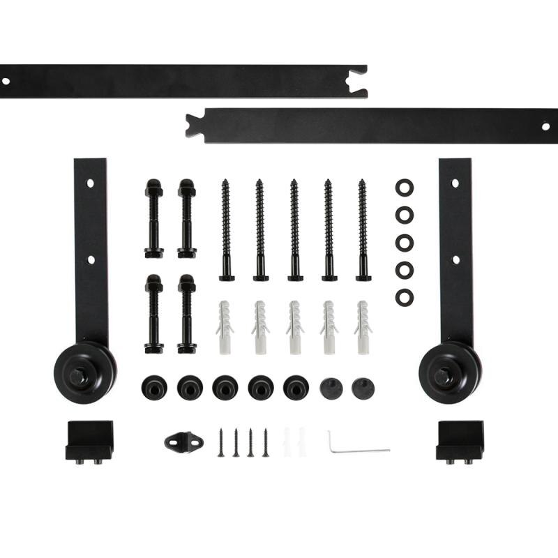 Rail de suspension pour porte coulissante HWC, 1 ensemble, porte de grange coulissante, poulie de Rail, Kit de quincaillerie, piste de placard