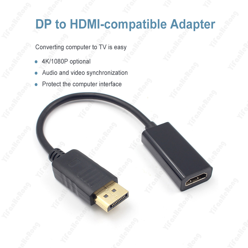 Adaptateur de câble UHD compatible DP vers HDMI, convertisseur vidéo HDTV, 4K, mâle vers femelle, ordinateur portable HP, DELL, port d'affichage PC, 1080P