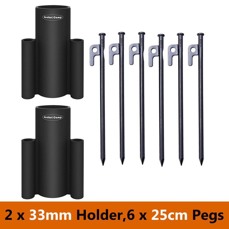 Outdoor Camping Luifel Staaf Houder Winddicht Wandelen Luifel Tent Beugel Vaste Buis Nail Haringen Tent Pole Accessoires: 33mm Holder Bundle 2