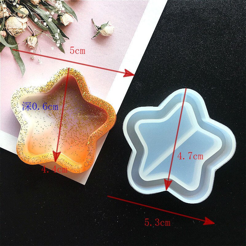 Diy Liefde Ster Drijfzand Kristal Epoxyhars Mal Uv Maan Kat Quicksand Sleutelhanger Siliconen Mal: 09