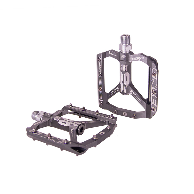 ENLEE MTB bicicleta de carretera pedales sellados ultraligeros CNC pieza de ciclismo aleación DH XC rodamientos antideslizantes huecos Du sistema montaña eje de 12mm: Gris oscuro