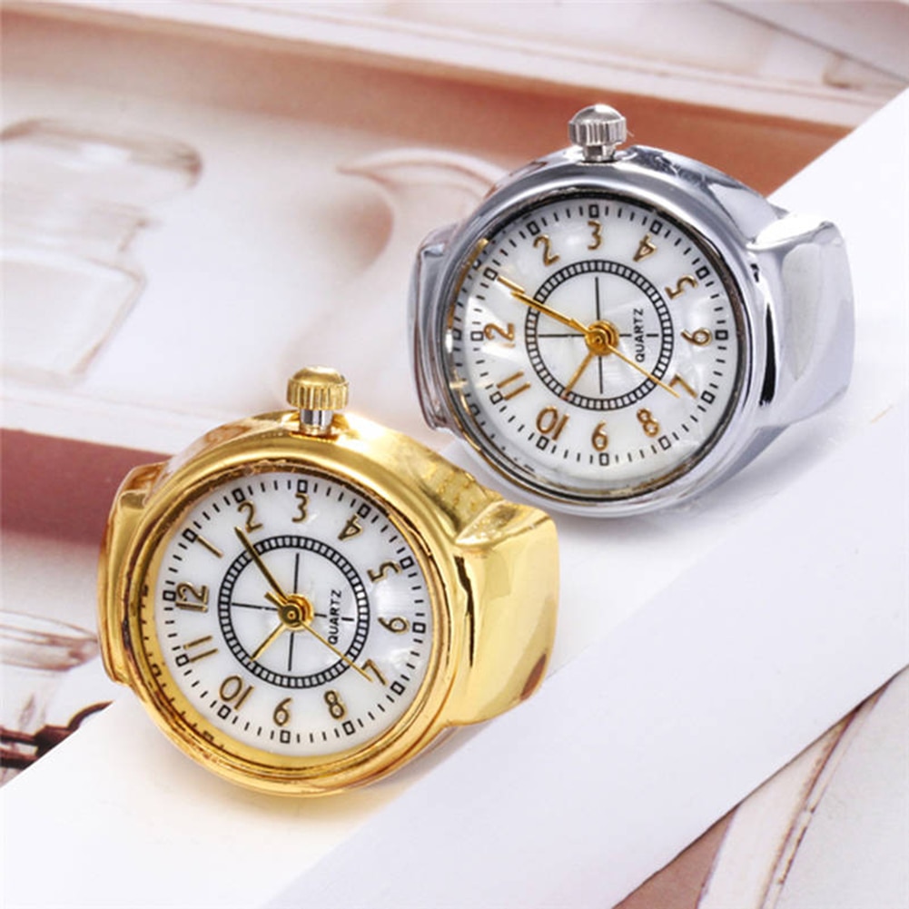 Paar horloge unisex ronde wijzerplaat arabische cijfers analoog quartz vinger ring horloge часы парные