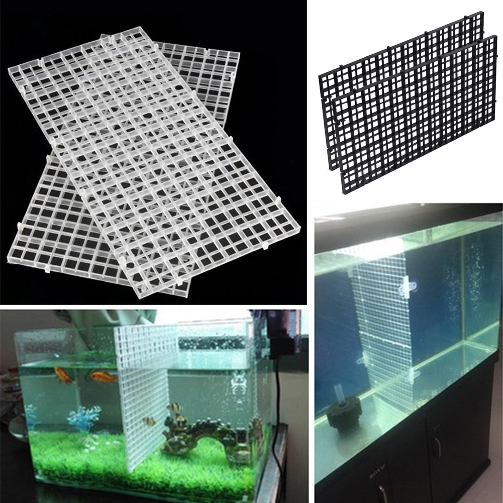 2 stk plastik akvarium isolationsdeler filter gitterplade patition bord akvarium netdeler holder adskillelseskort  #20