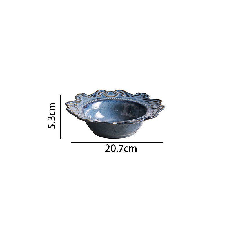 Ensemble d&#39;assiettes et plats en céramique, style Baroque européen, plats modernes pour la maison, Restaurant occidental, plat à Steak de table: B-bowl-large