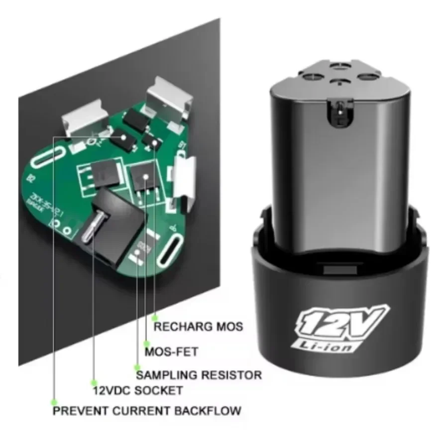 Batería de litio recargable, 12V, 4000mAh, universal, para destornillador eléctrico, taladro eléctrico, mini amoladora angular, herramientas eléctricas
