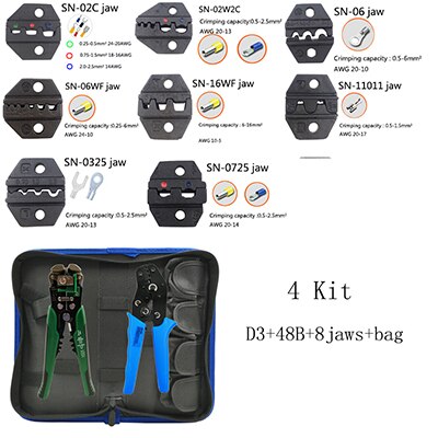 Crimping Tool Kit Multitool Engineering Ratchet Terminal Crimping Tool Crimping Tool+Screwdriver+Wire Stripper hand tools set: 4 Kit