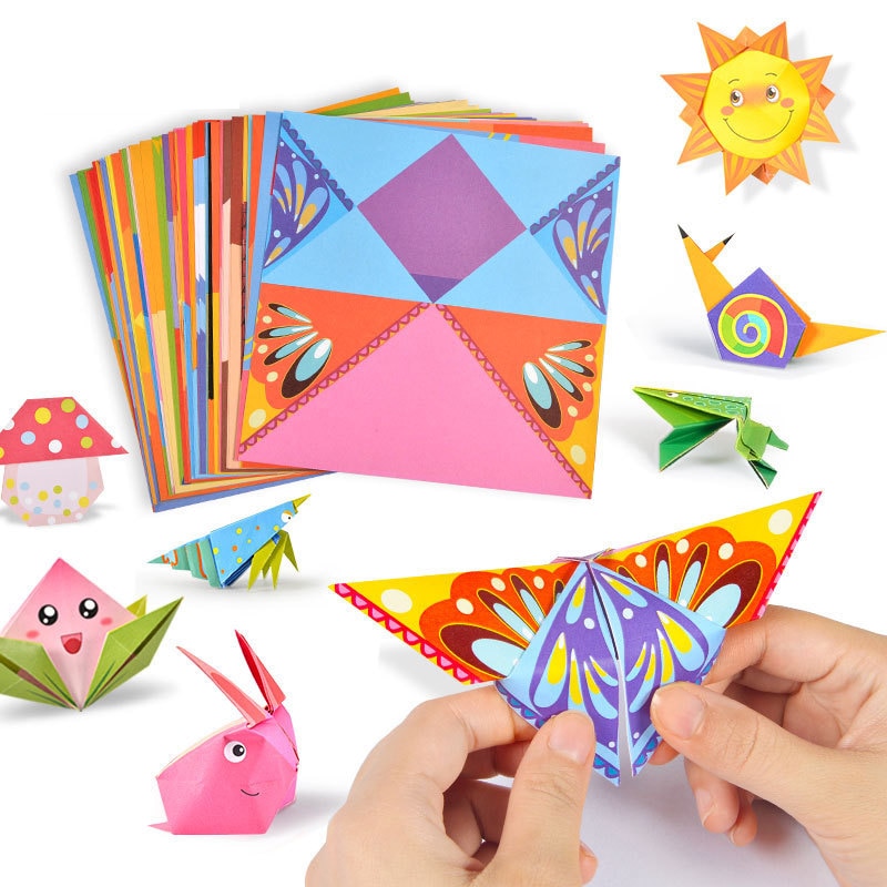 Kids Origami Kit 3D Cartoon Dier Origami Boek Dubbelzijdig Origami Papieren Voor Beginners School Craft Lessen Kinderen Diy Speelgoed