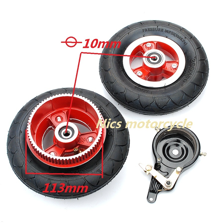 Voorwiel Achterwiel 200X50 Opblaasbare Band Voor Elektrische Scooter Skateboard 72T Kleine Dolfijnen 24-26V