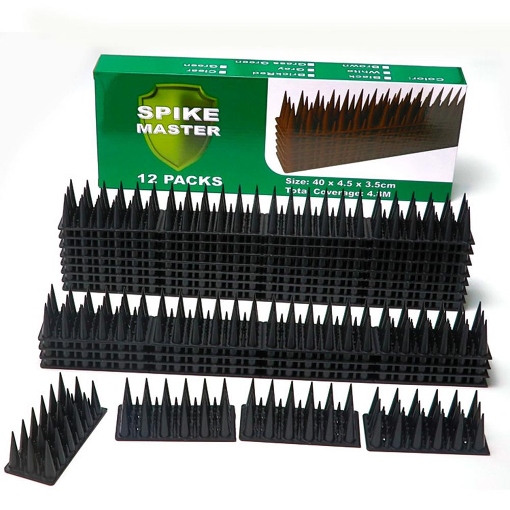 12pcs/pack 40cm Plastic Anti-bird Spikes Fence Wall Spikes Keep Cat Bird Away Protective Fence Spike Balcony Garden Fence