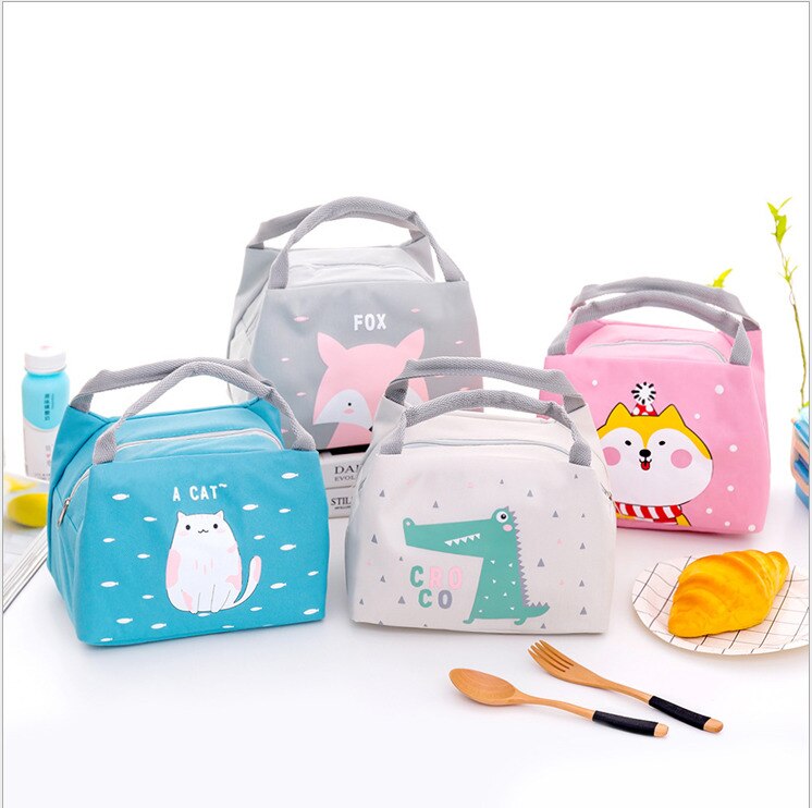 Faroot Draagbare Geïsoleerde Thermische Bento Cooler Zakken Voedsel Picknick Lunch Tas Doos Cartoon Tassen Pouch Voor Vrouwen Meisje Kids Kinderen