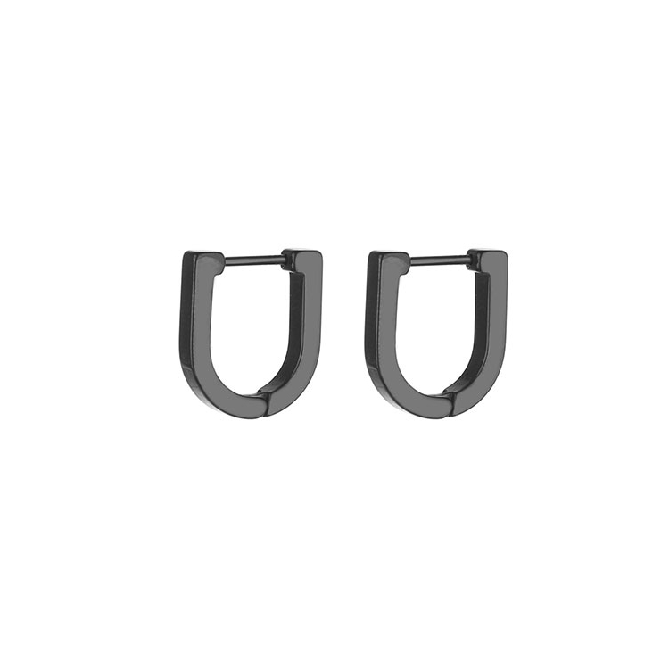 1 Pair Men's Stainless Steel Hoop Earrings, Viking Runes Black Earrings For Men/Women: Antique Copper Plated