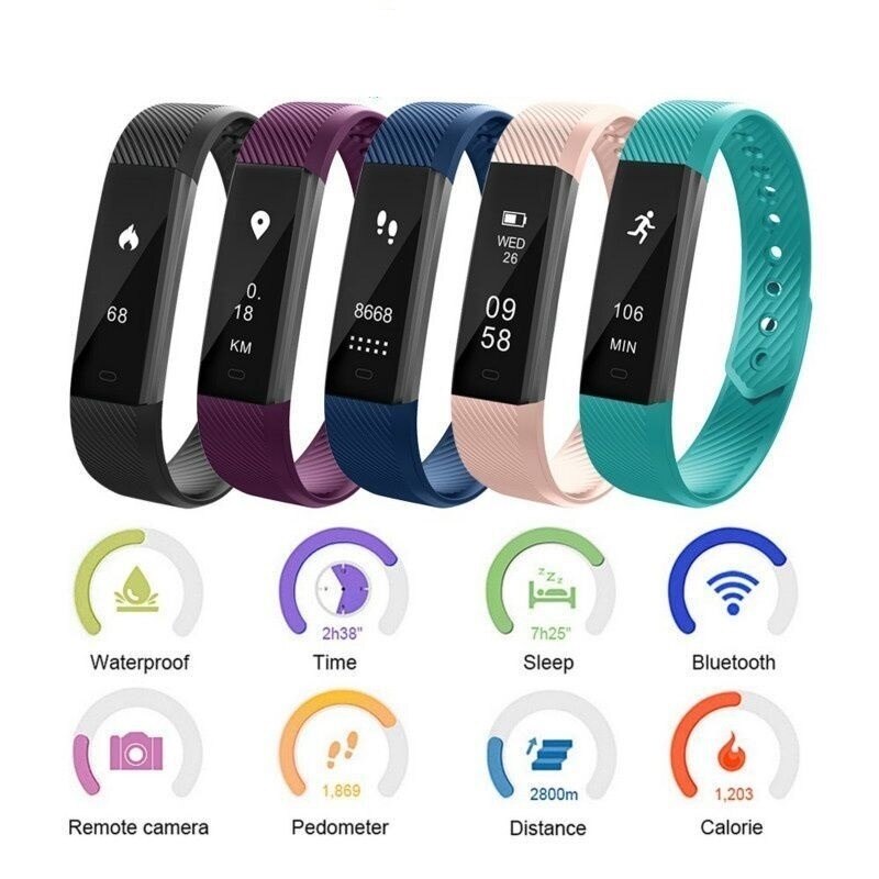 2022 Smart Bracelet Fitness Watch Smart Band Fitness Bracelet Alarm Clock Hembeer For Running Walk With Heart Rate