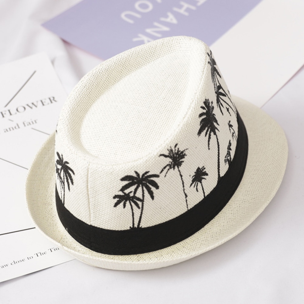 Summer Sun Protection Sombrero Beach Casual Travel Men Sun Hat Wide Brim Trilby Straw Panama Fedora Caps