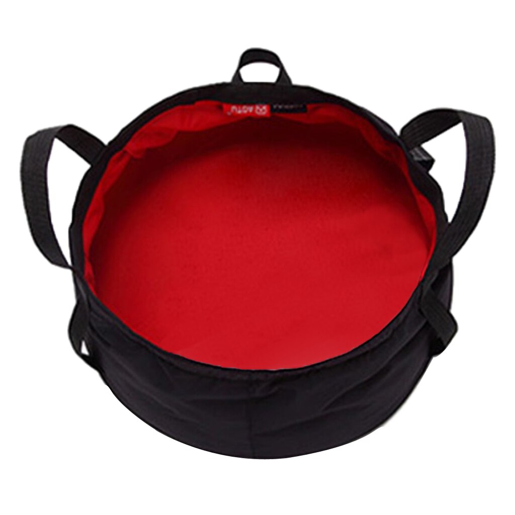 Collapsible Bucket Pail Water Container 8.5L for Picnic Camping Hiking: Red