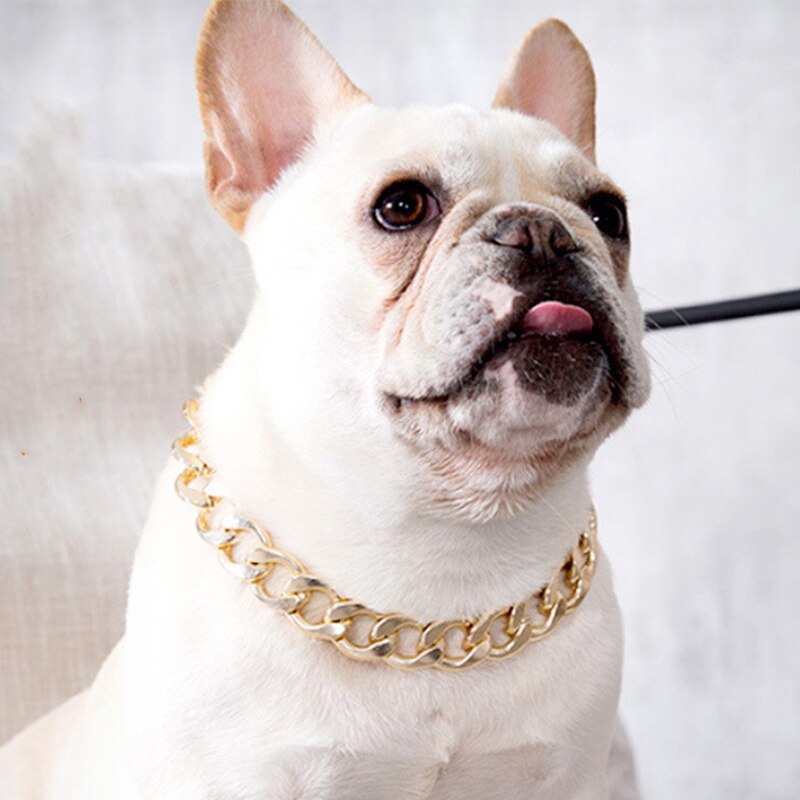 Mode Hond Ketting Halsbanden Kleine Hond Snack Keten Teddy Franse Bulldog Ketting Zilveren/Gouden Huisdier Accessoires Honden Kraag
