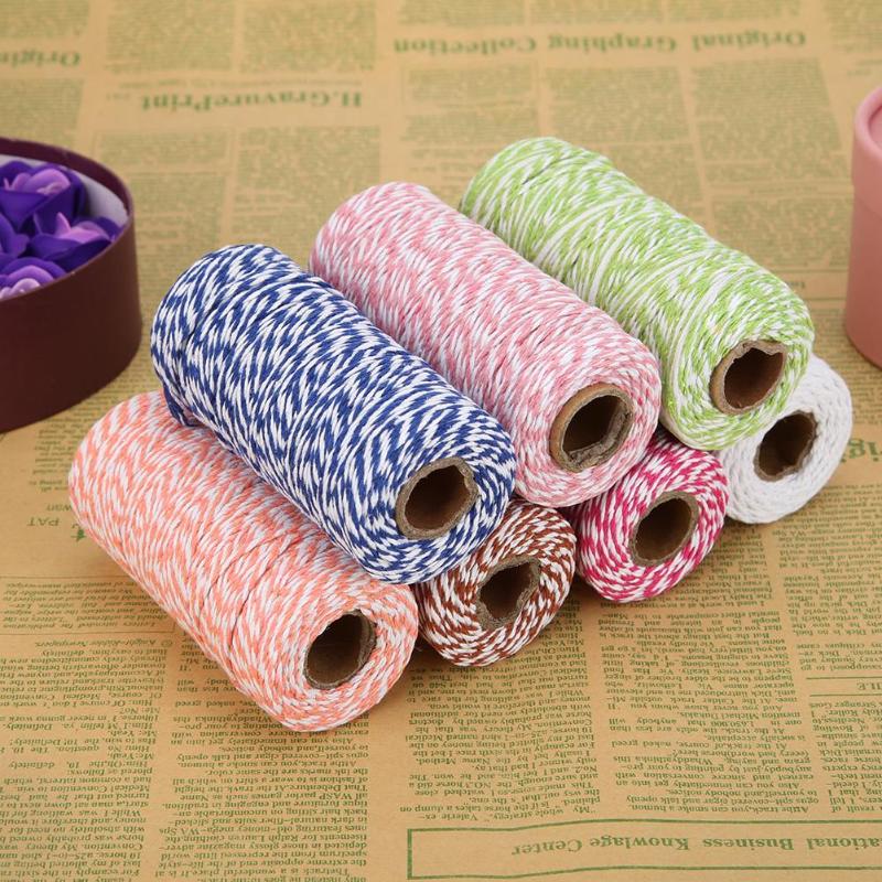 1 Roll 100 Meters 2Ply Cotton Twine DIY Weaving Handmade Craft String Rope