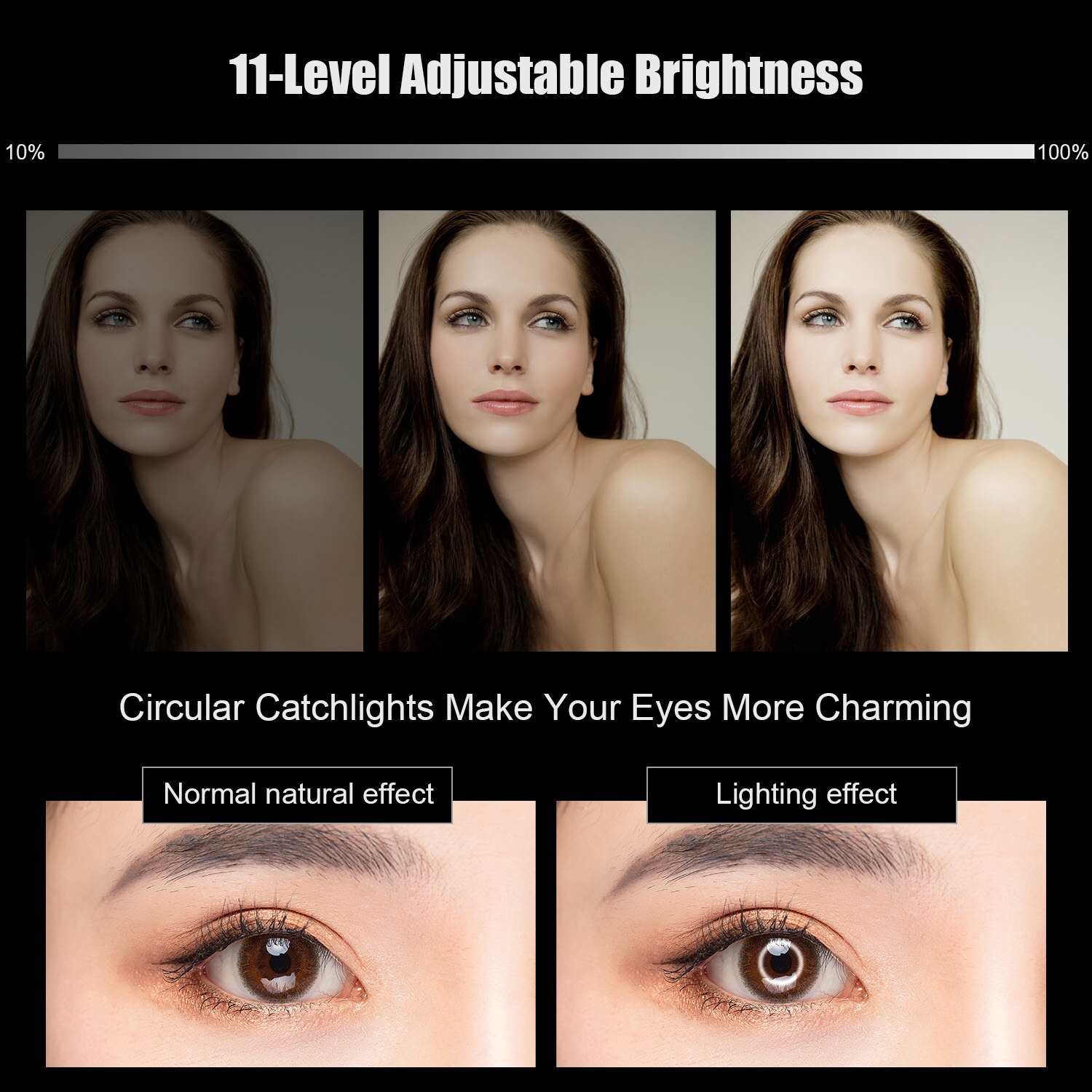 Ring Light Kit 20cm Diameter 3000K-6500K Bi-color Dimmable Ring Video Light + Mini Ball Head + 50cm Light Stand + Fixing Clamp