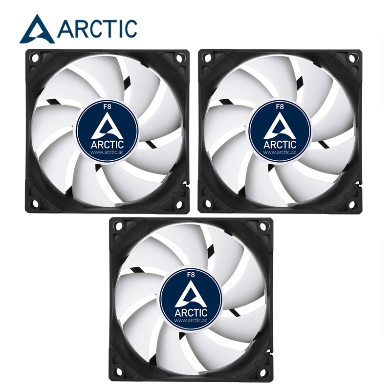 Arctic F8 Computer Case 8Cm Fan 3pin 2000Rpm 80X80X25Mm Cpu Water Koelventilator: 3pcs