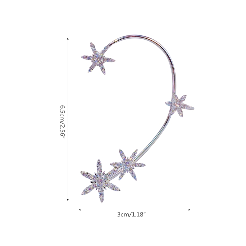 Helix Kraakbeen Clip Sneeuwvlok Oor Manchet Helix Schelp Oorbellen Non Piercing Oor Manchetten Sneeuwvlok Oorbel Zilveren K3ND