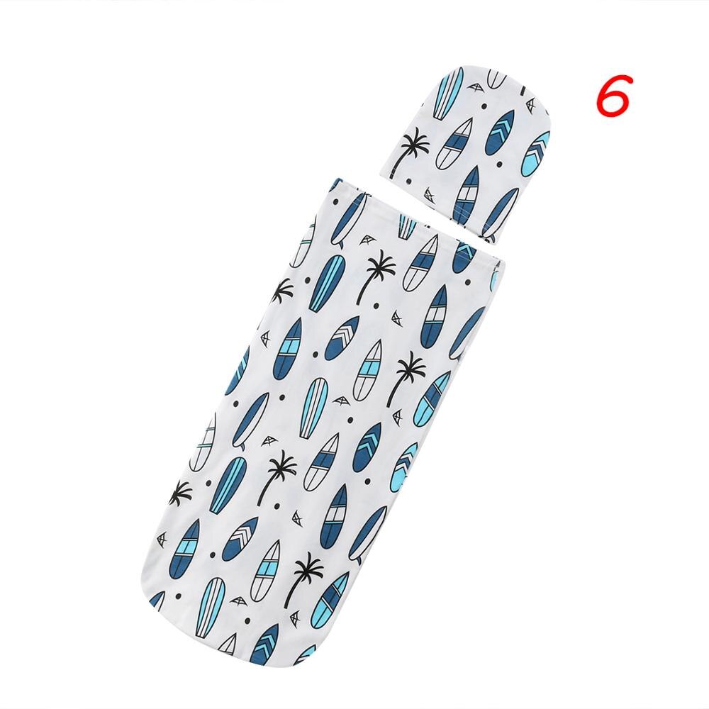 Baby Sleeping Bag Soft Comfortable Infant Swaddle Muslin Blanket Newborn Baby Wrap Swaddling Blanket Bag+Hat Set: 6