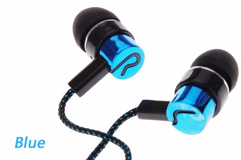 3.5mm in-ear earphones bass LR sport earphone headset stereo for Iphone 6 6s 7 ipad mini mp4 samsung xiaomi huawei: blue color