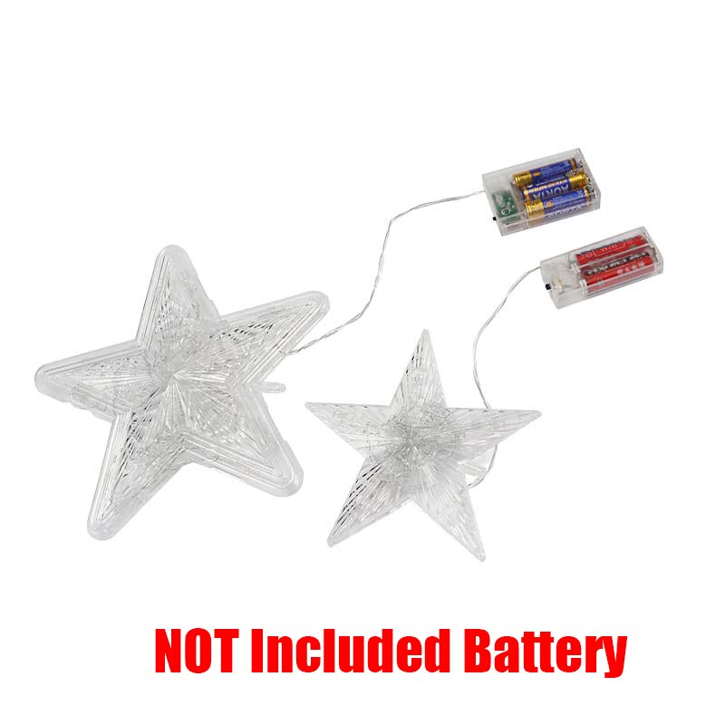 16/23Cm Kerstboom Sterren Licht Plastic Multicolor Led Xmas Bomen Top Decoraties Ster Lichten Unieke Ornament Home party