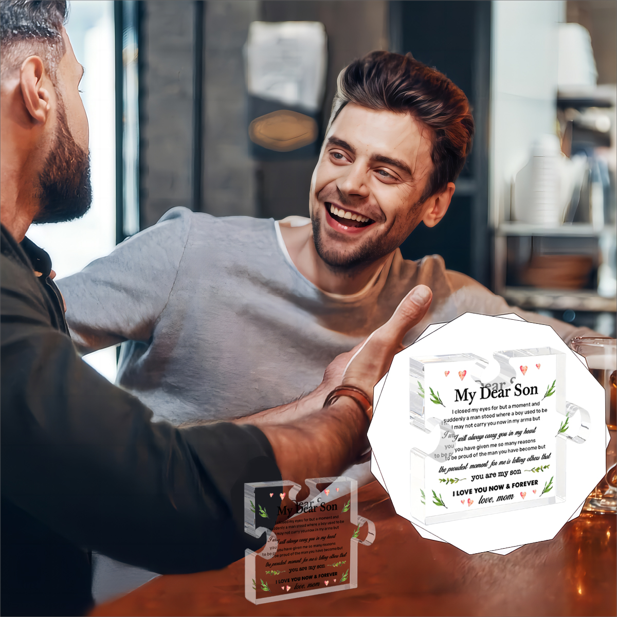 Bureaubord Voor Zoon, Van Moeder Aan Mijn Zoon Ik Sloot Mijn Ogen Voor Maar Een Moment Bureaudecoratie Zoon Acryl Bureaubord