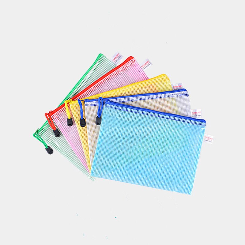 6Pcs A3 A4 A5 A6 Waterproof Plastic Zipper Paper File Folder Book Pencil Pen Case Bag File Document Bags Office Student Supply