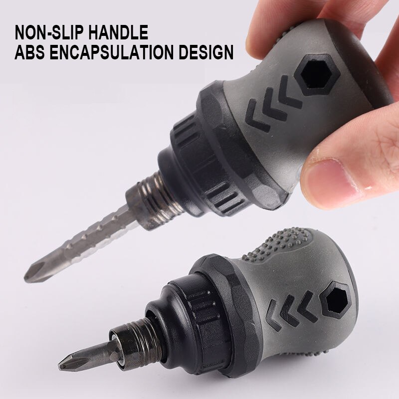 12 in 1 Cross Multi-Function Telescopic Bit Mini Screwdriver Ratchet Dual-Purpose Screwdriver Repair Hand Tool Household
