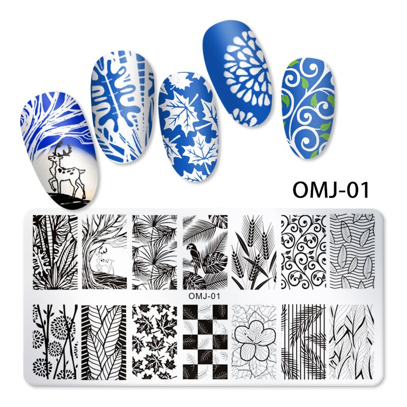 1Pc Nail Art estampage modèle plaque papillon géométrique en acier inoxydable transfert pochoirs ongles modèle bricolage polonais imprimer Image