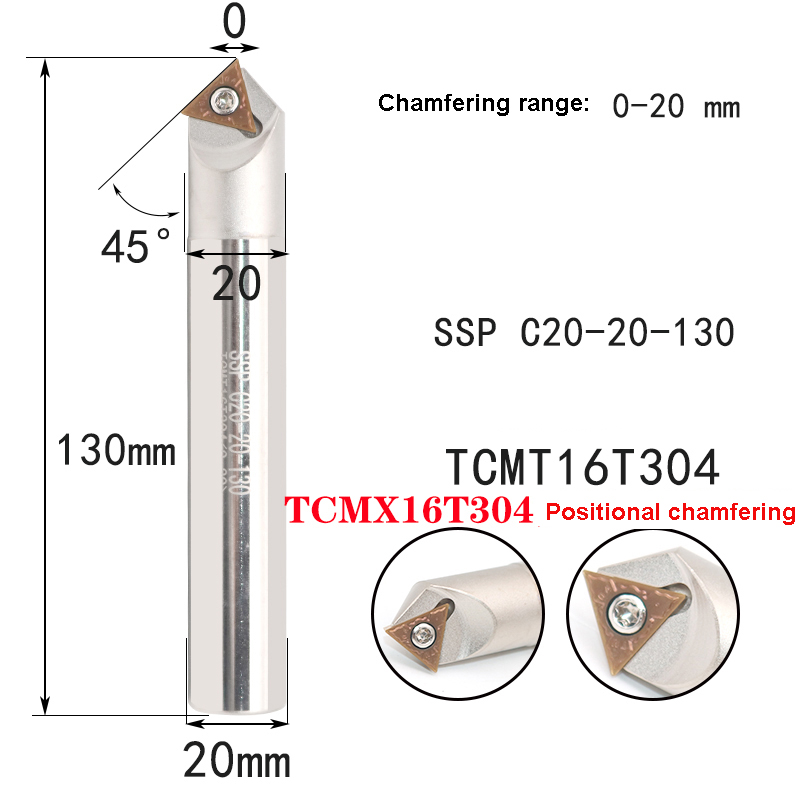 LIHAOPING 15 45 60 herramientas de biselado de 30 grados SSO SSY SSP SSH TCM C16-16-110 fresadora CNC torno cortador insertos TCMX TCMT