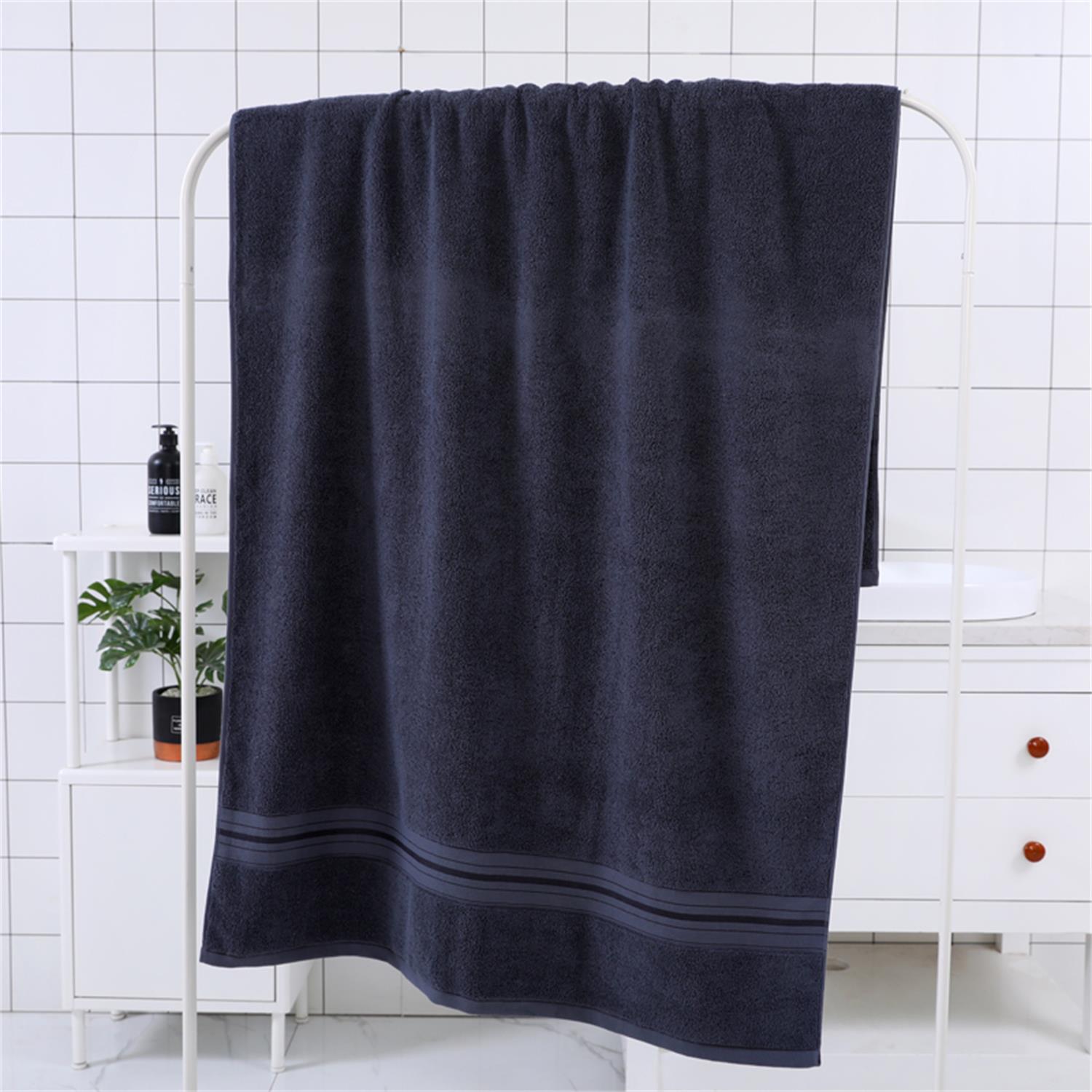 Toallas absorbentes de lujo súper grandes, de secado rápido, edredón de algodón suave, Toalla de baño para Hotel, decoración del hogar: Negro