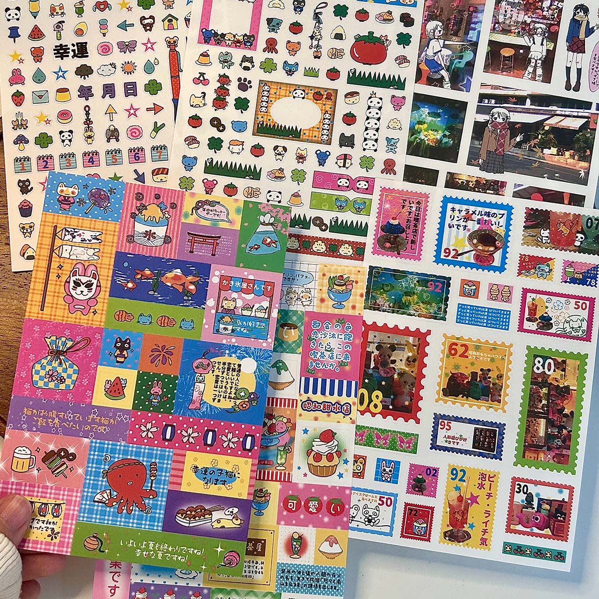 Pegatinas de papelería para álbum de recortes, pegatinas Kawaii, etiquetas adhesivas de estilo realista, elementos decorativos, pegatina para teléfono Diy