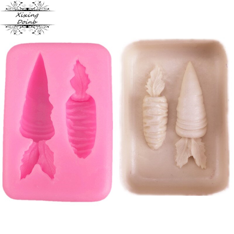 Manualidades para vegetales, zanahoria, molde de silicona, herramienta de decoración de tartas, molde de arcilla polimérica para dulces, suministros de cocina