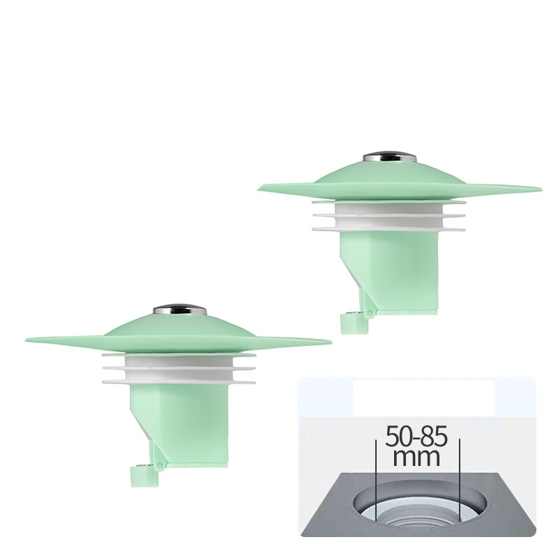 Tapón de silicona para desagüe de suelo tapón para bañera, baño, cocina, lavabo, colador, lavabo, desodorizador de agua, novedad: 2 Pcs laurel-green